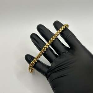 Solid 18K Gold Plated Franco Bracelet 7.75 Inch 6mm Brand New Waterproof
